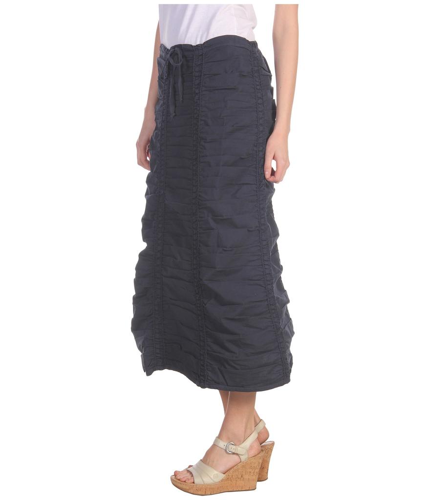 XCVI Stretch Poplin Double Shirred Panel Skirt