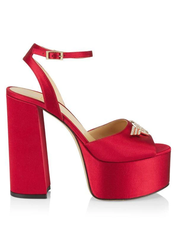 Nalebe Warner Bros X Nalebe Wonder Woman 130MM Silk & Crystal Platform Sandals 1