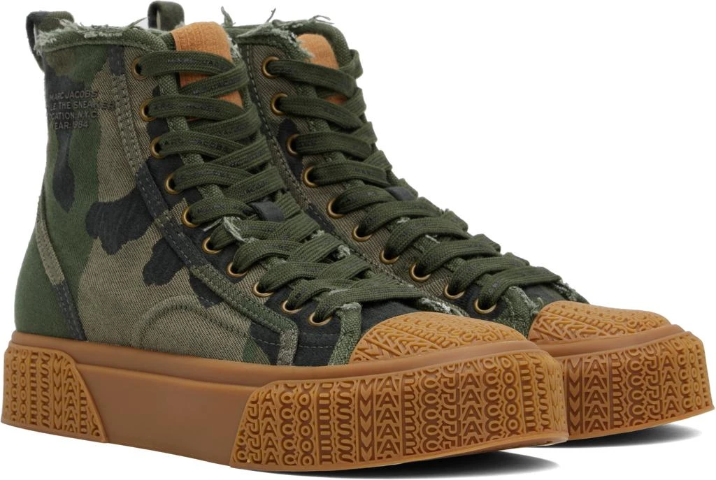 Marc Jacobs Khaki 'The Camo Jacquard' High Top Sneakers 4