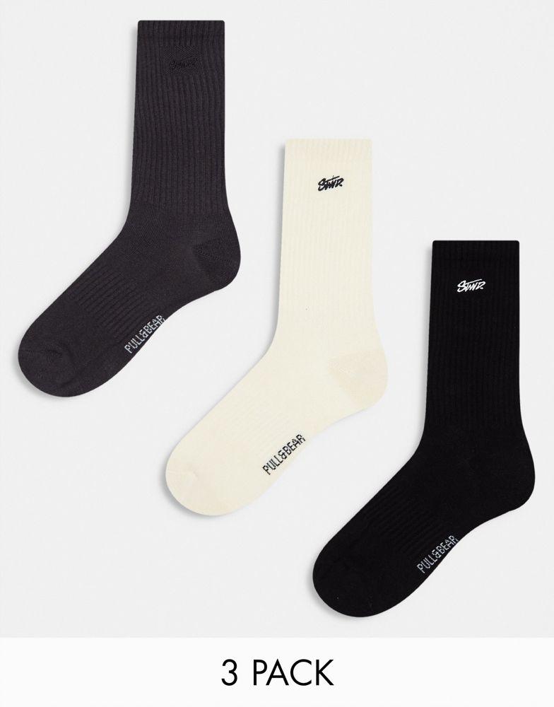 Pull&Bear Pull&Bear STWD 3 pack socks in multi