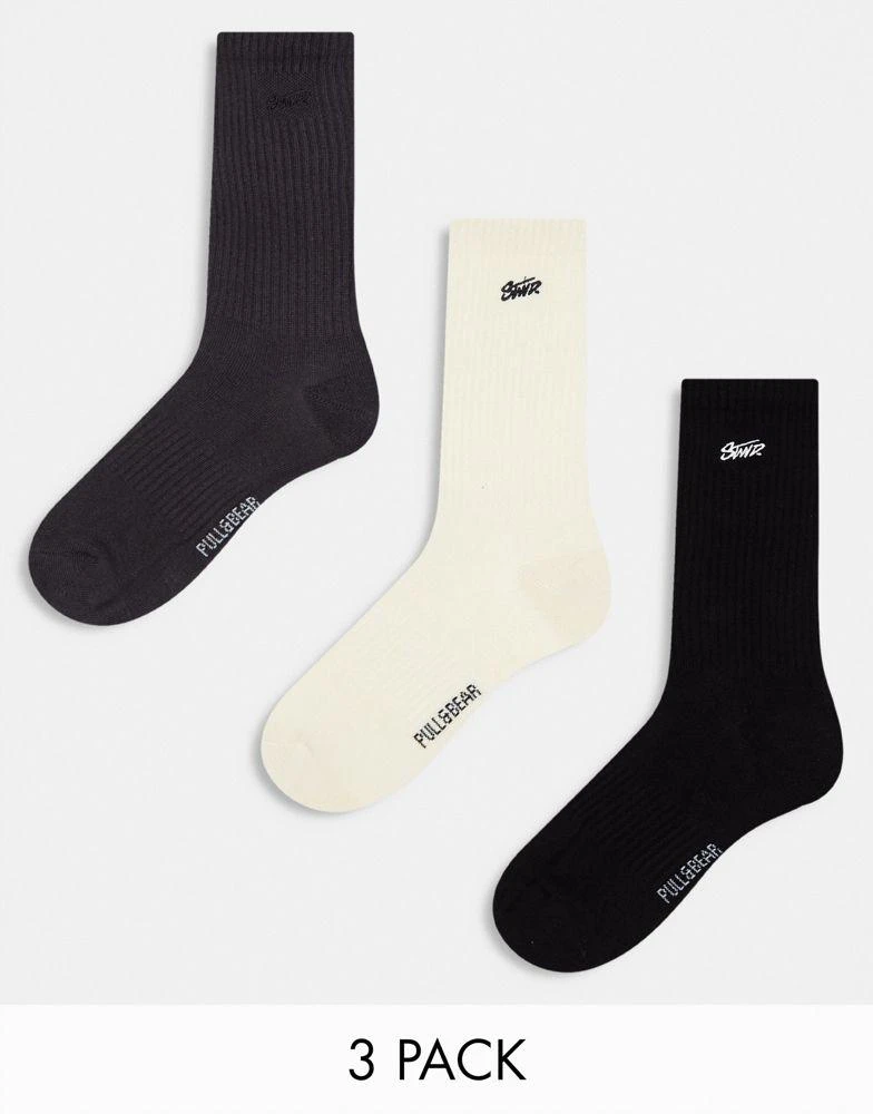 Pull&Bear Pull&Bear STWD 3 pack socks in multi 1