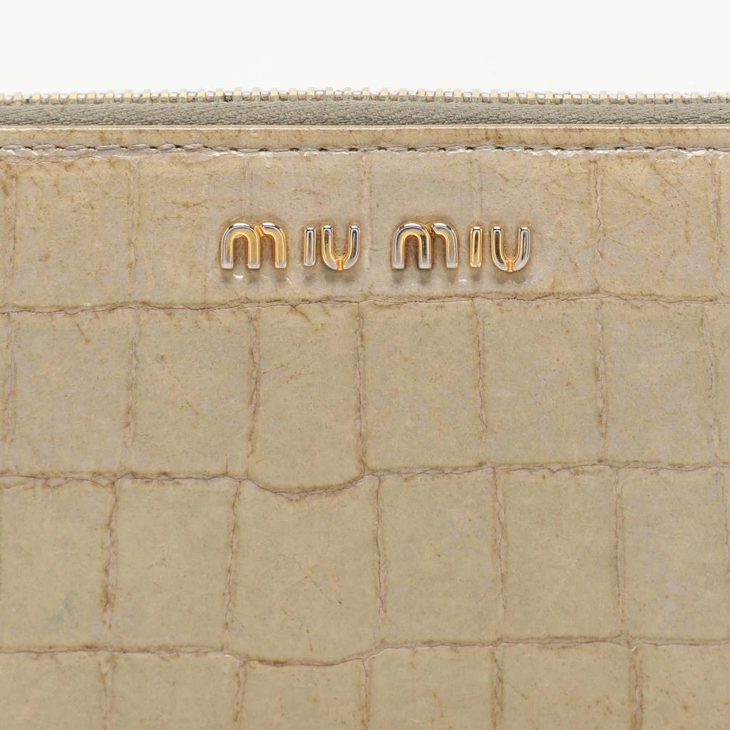 Miu Miu Miu Miu Light Green Croc Embossed Patent Leather Continental Wallet 7