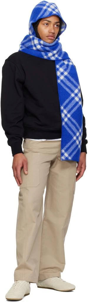 Burberry Navy Check Hooded Scarf 3