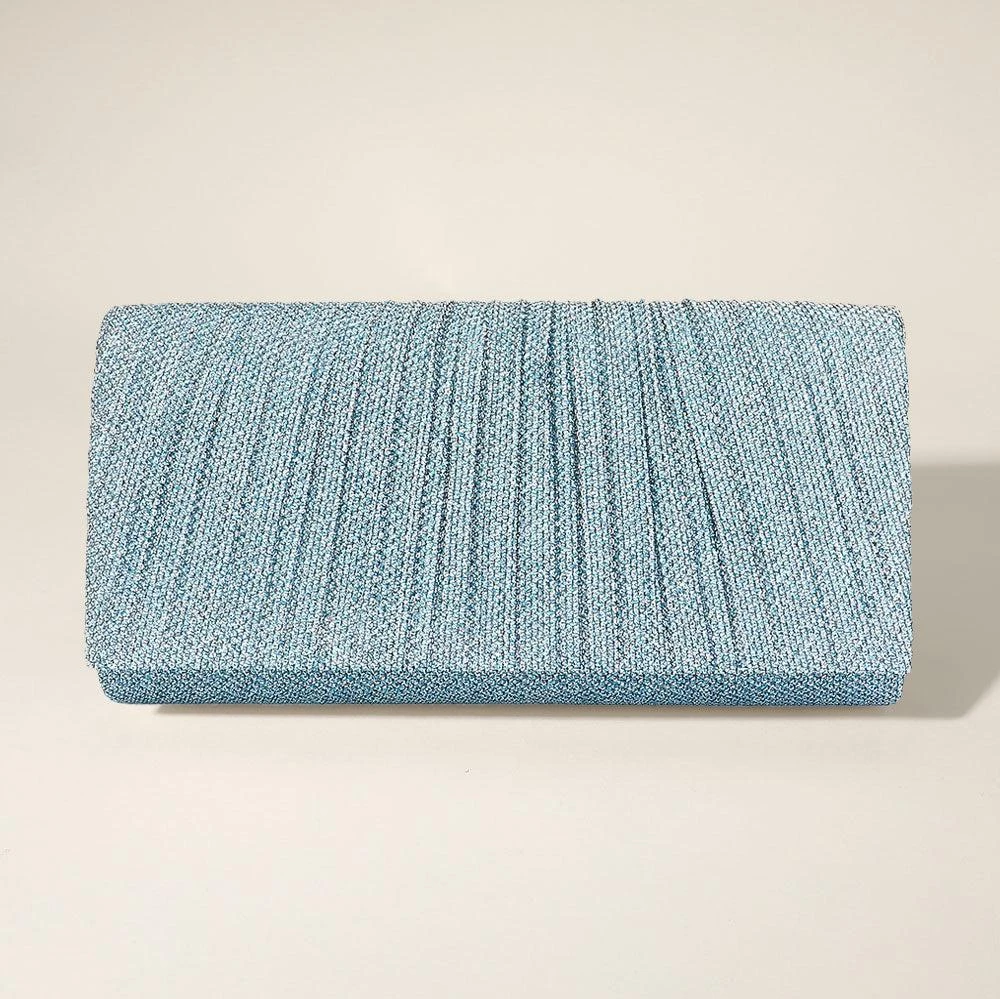 FASHNZFAB Pleated Shimmery Evening Clutch / Crossbody Bag 1