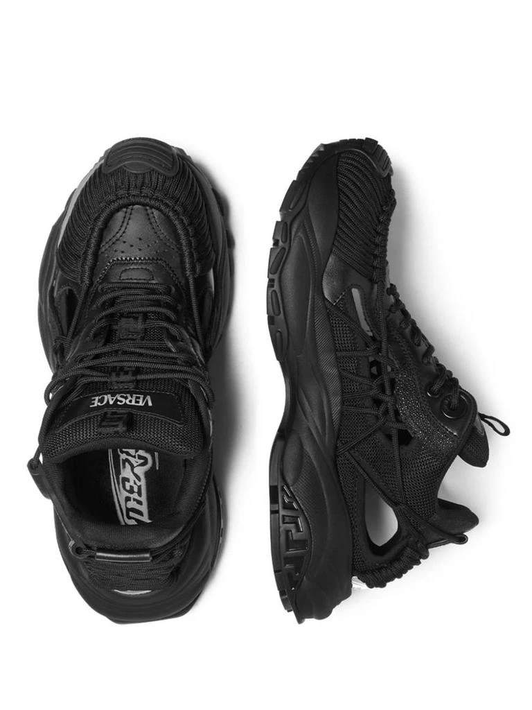 Versace Versace Black Sneakers With Black Panelled Design And Cut-Out Details 3