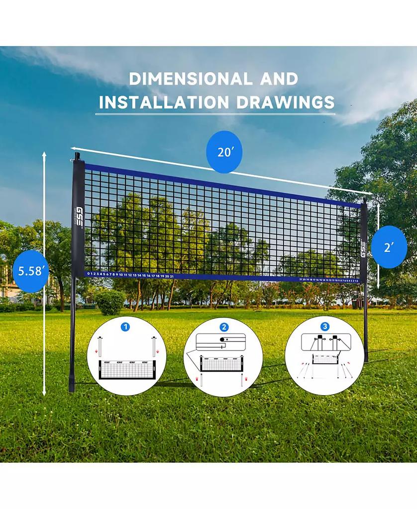 GSE Games 
Sports Expert Recreational Badminton Complete Set with Portable Badminton Net, 4 Badminton Rackets, 3 Shuttlecocks 
Carrying Bag