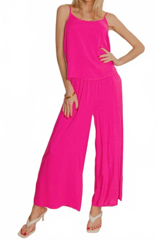 ZENANA Every Girl Loves Lounge Set In Hot Pink