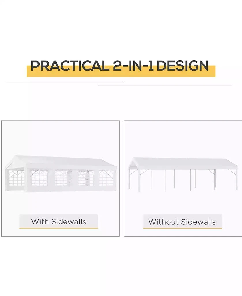 Outsunny 13
x 26
Heavy-duty Large Wedding Tent with Sidewalls, 3