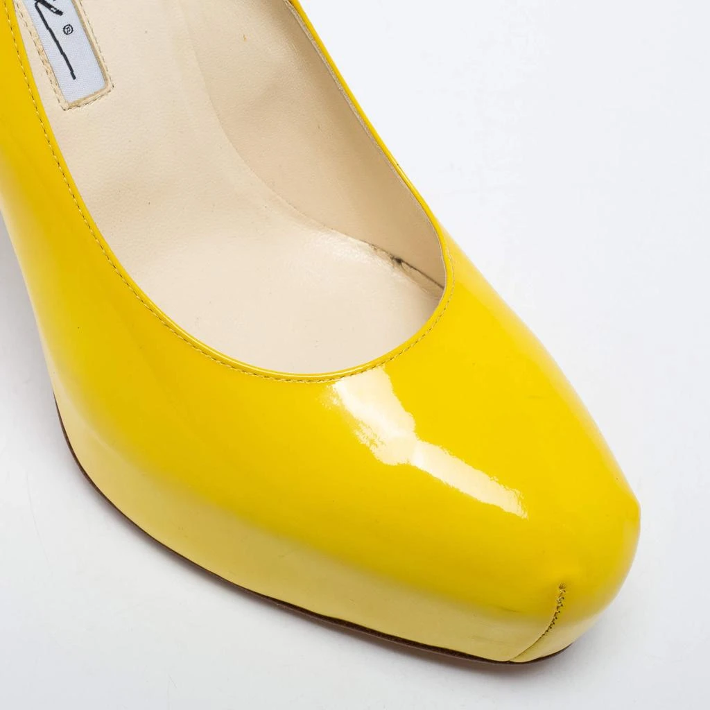 Brian Atwood Brian Atwood Yellow Patent Leather Platform Pumps Size 39 7