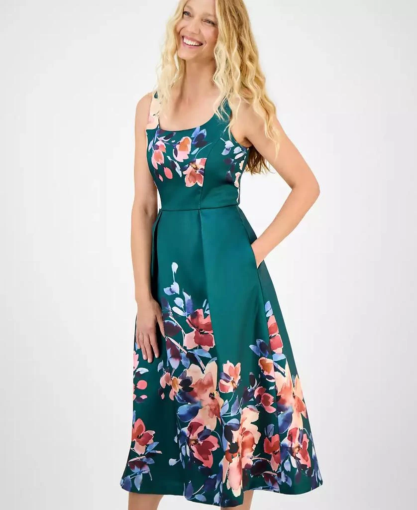 julia jordan Women's Printed Square-Neck Sleeveless Dress 2