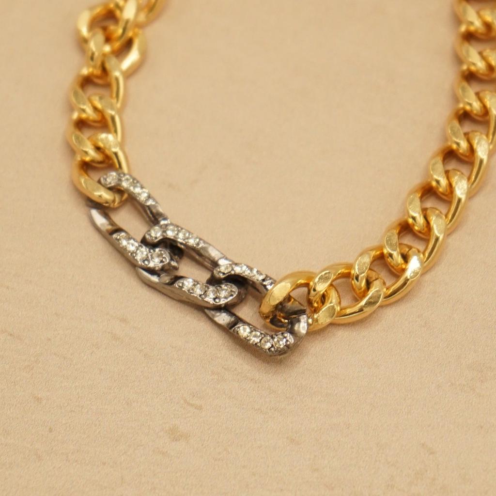 Orelia Vintage Vintage Mixed Crystal Cuban Chain Link Bracelet