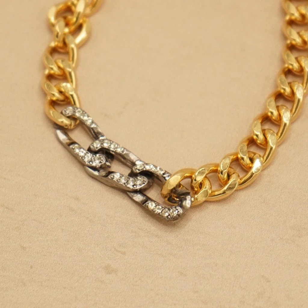 Orelia Vintage Vintage Mixed Crystal Cuban Chain Link Bracelet 2