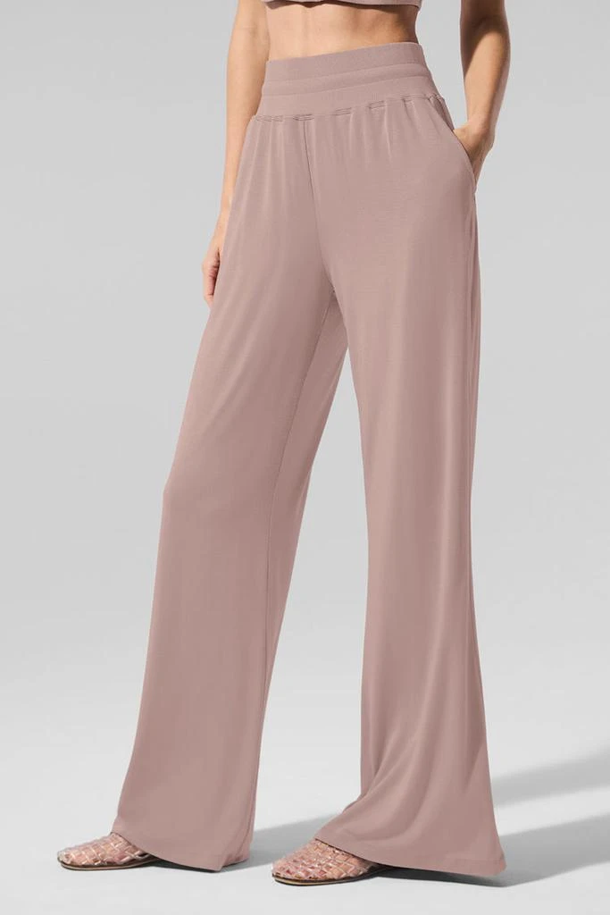 Alo Semi-Sheer Delicate Lounge Flare Pant - Taupe 2
