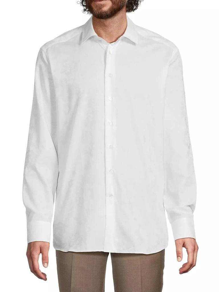 ETRO Solid Textured Jacquard Cotton Shirt 3