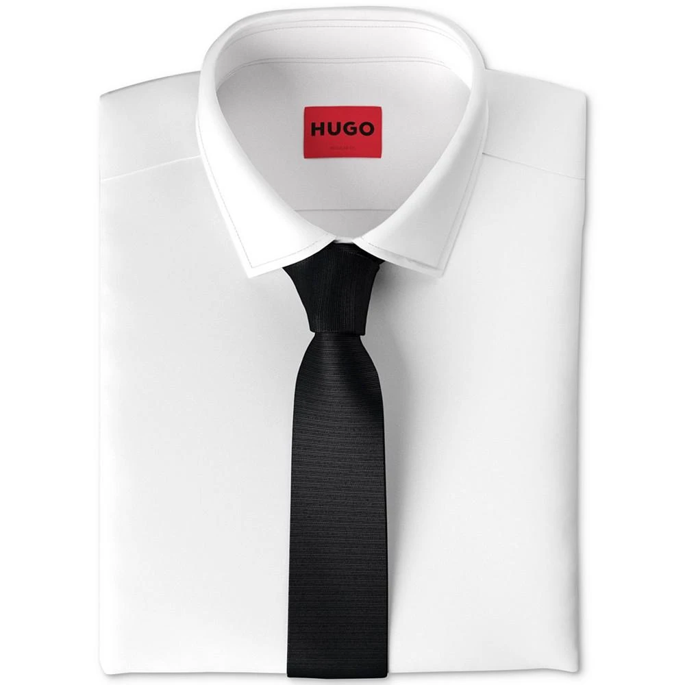 Hugo Boss Men's Ribbed Silk Skinny Tie 1