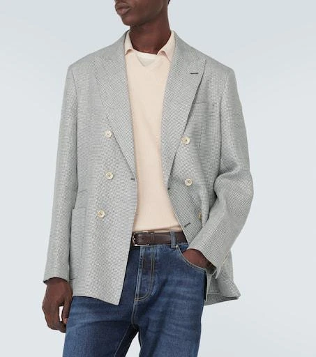 Brunello Cucinelli Houndstooth linen blazer 3
