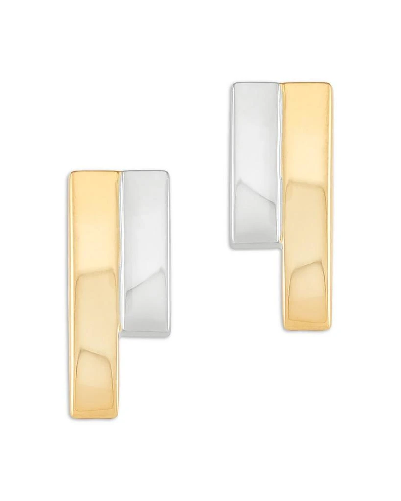 Alberto Amati 14K White & Yellow Gold Double Bar Stud Earrings 1