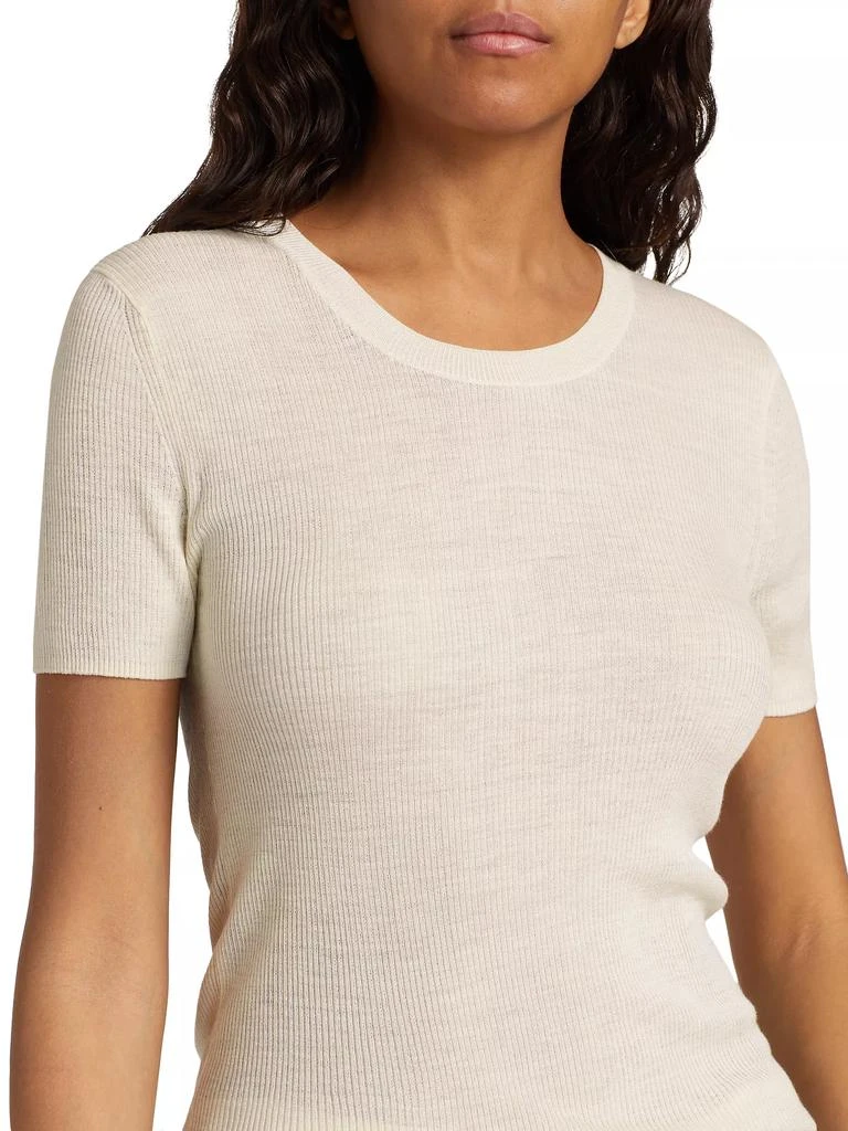 Nili Lotan Araceli Silk Short-Sleeve Sweater 6