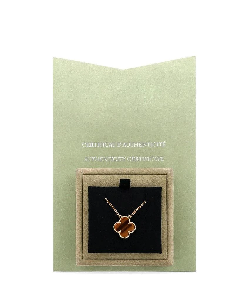 Pre-Owned Van Cleef 
Arpels Vintage Alhambra Pendant Necklace 18K Gold and Tiger Eye, 16.5" 2
