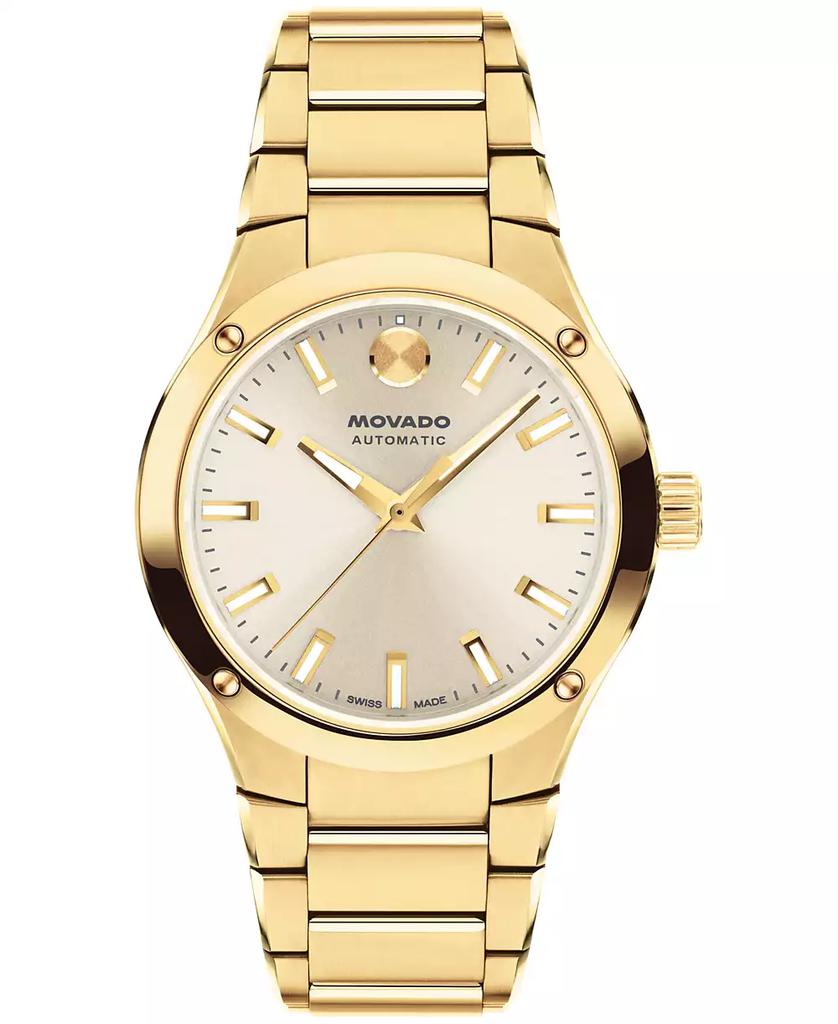 Movado Women's Museum Imperiale Swiss Automatic Light Yellow PVD Steel Watch, 33mm