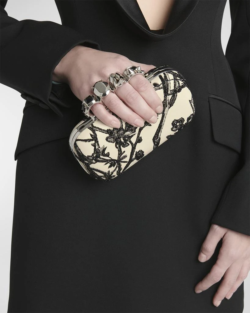 Floral Embellished Four-Ring Clutch Bag – On Sale Now with Up to