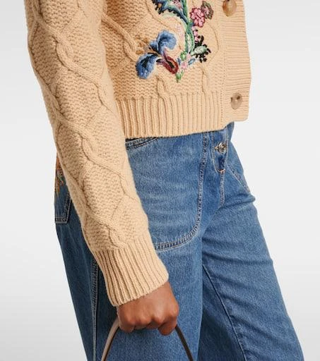 ETRO Embroidered wool and cashmere cardigan 5