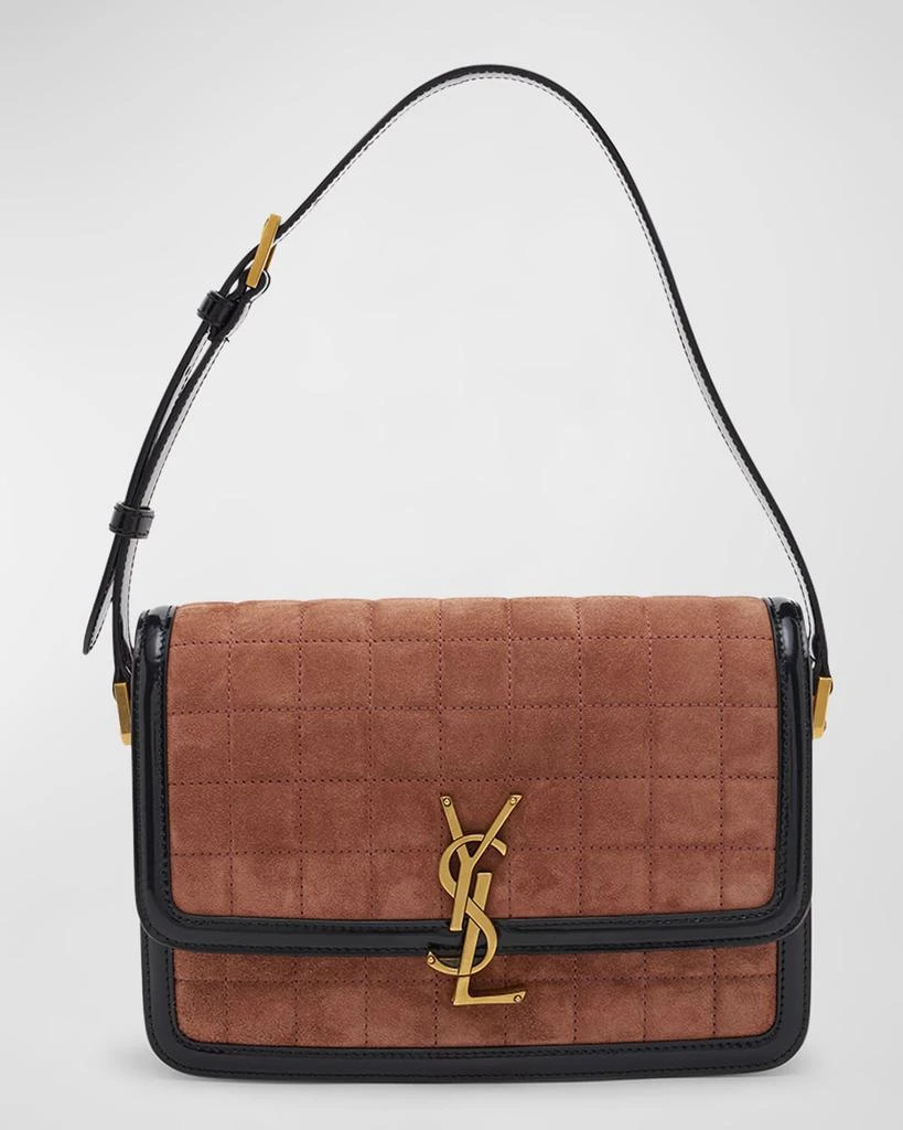 Yves Saint Laurent Solferino Medium YSL Crossbody Bag in Quilted Suede And Spazzolato Leather 1