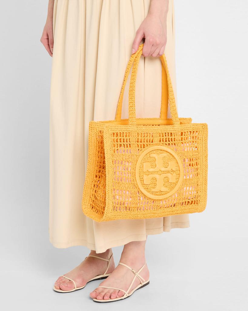 Tory Burch Ella かごバッグ トート ストローレザー イエロー Tory Burch - トリーバーチ カゴバッグ エラ トートバッグ