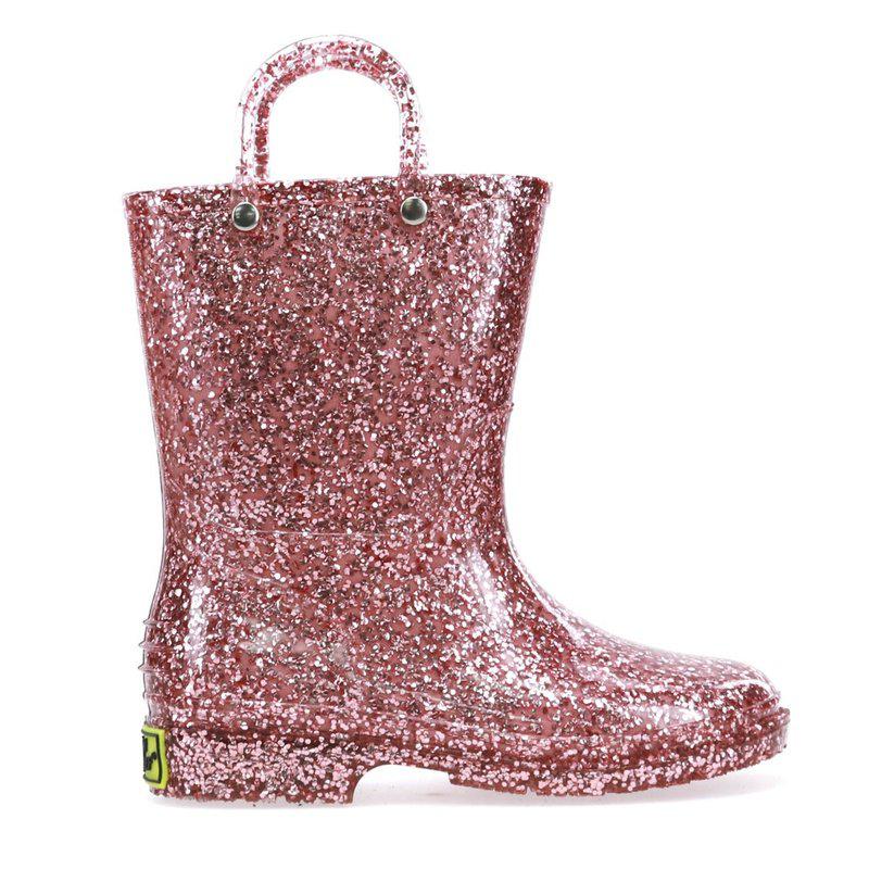 Western Chief Kids Glitter Rain Boot Rose Gold 8 TODDLER