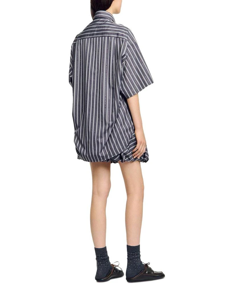 Sandro Oversized Striped Rhinestone Shirt 3