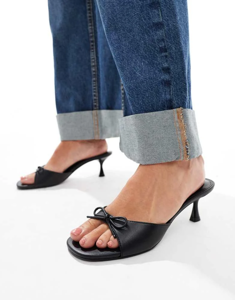 Mango Mango bow front mini heels in black 1