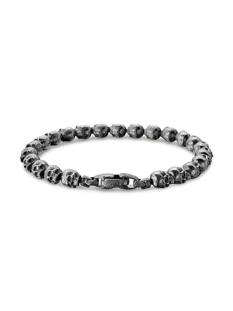 David Yurman Memento Mori Skull Bead Bracelet in Sterling Silver, 6mm 6