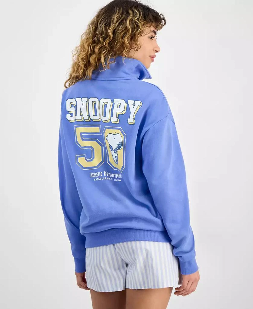 Love Tribe Juniors' Snoopy Quarter-Zip Graphic Sweatshirt 4