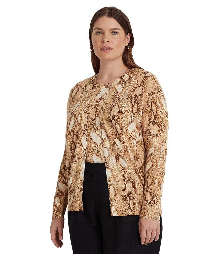 Ralph Lauren Plus Size Snakeskin Print Cotton-Blend Tank Top 4