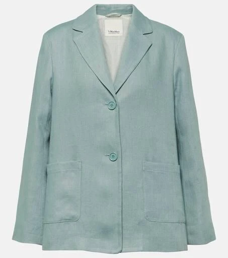 Max Mara Socrates single-breasted linen blazer 1