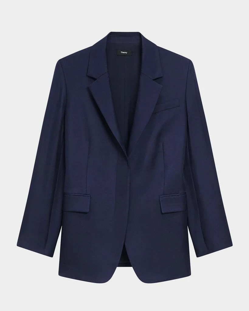 Theory Relaxed Silk Cinch Blazer 1