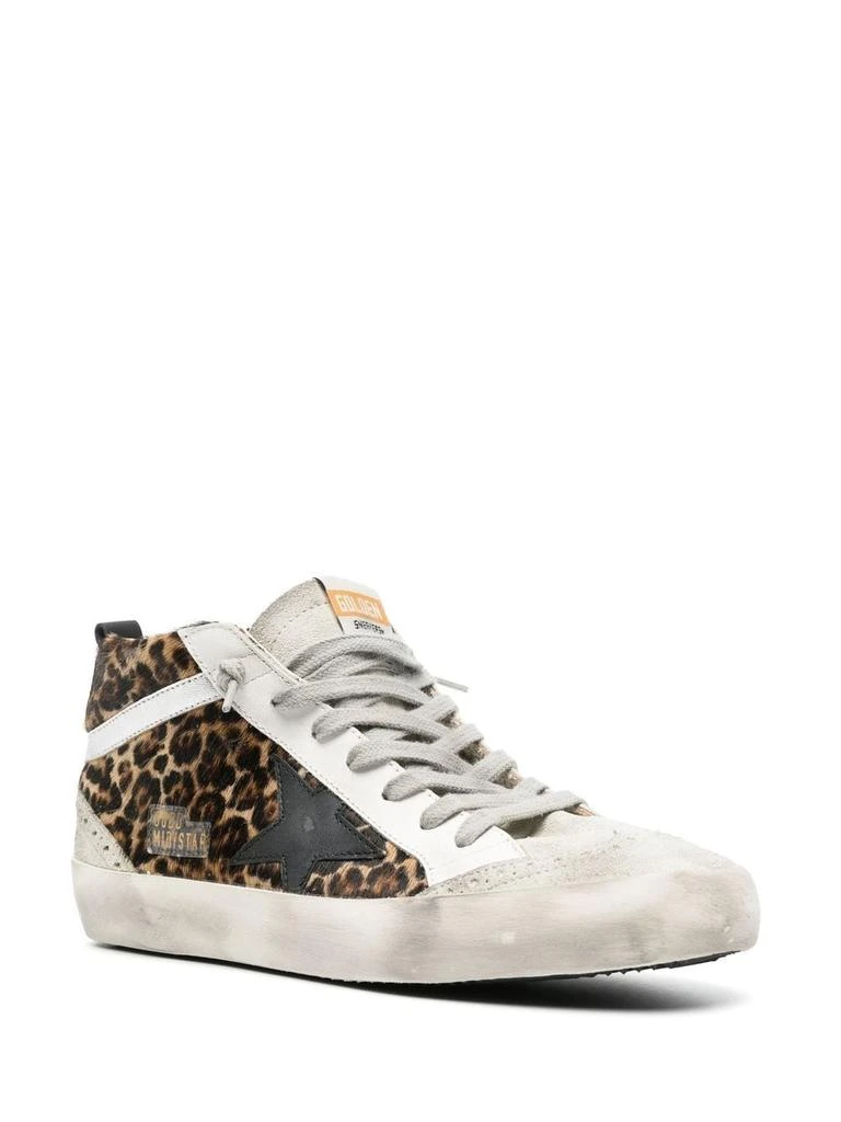 Golden Goose Leopard Print Silk and Nylon Mid-Top Sneakers 2