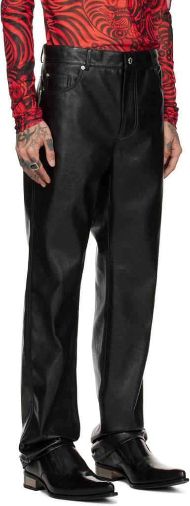 LU'U DAN Black Straight-Leg Faux-Leather Trousers 4