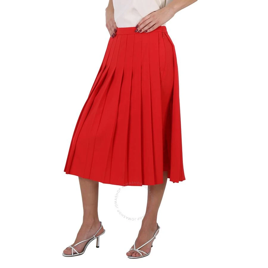 Burberry Ladies Cady Pleated Skirt In Bright Red 3