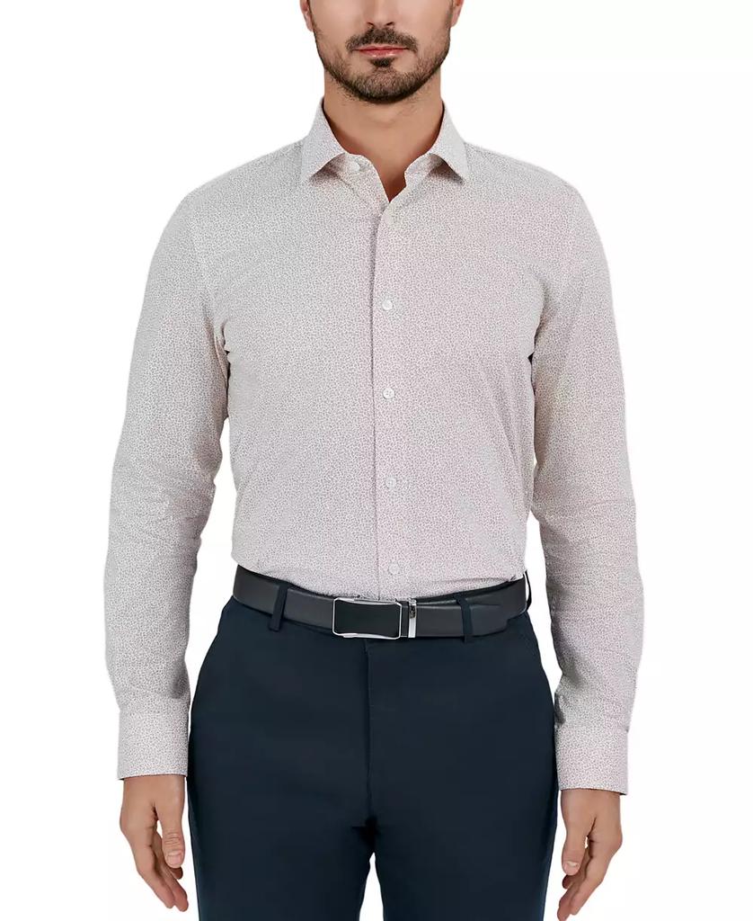 Tallia Men's Slim Flit Micro Floral Print Button-Front Dress Shirt