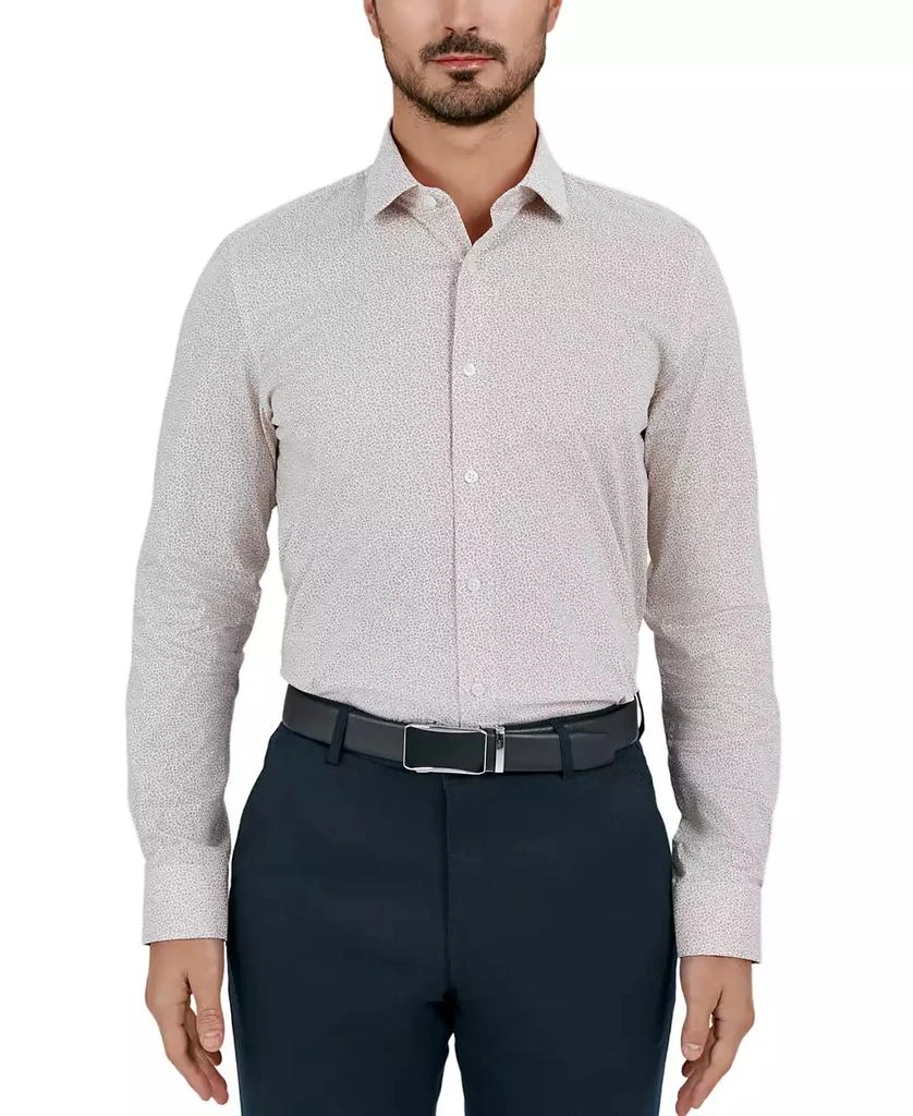 Tallia Men's Slim Flit Micro Floral Print Button-Front Dress Shirt 1