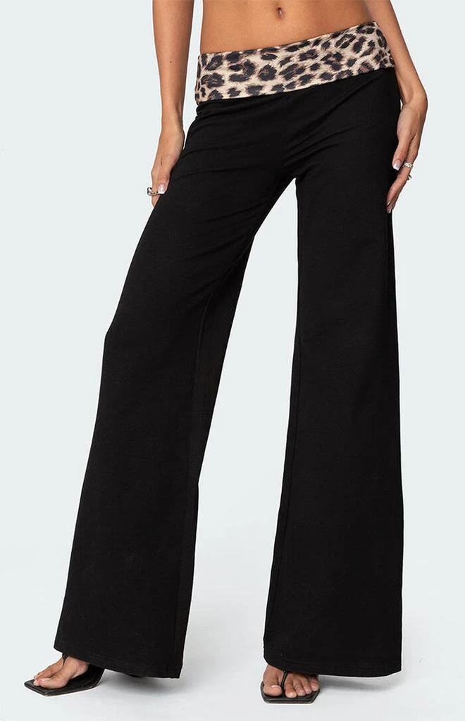 Edikted Leopard Fold Over Pants 2