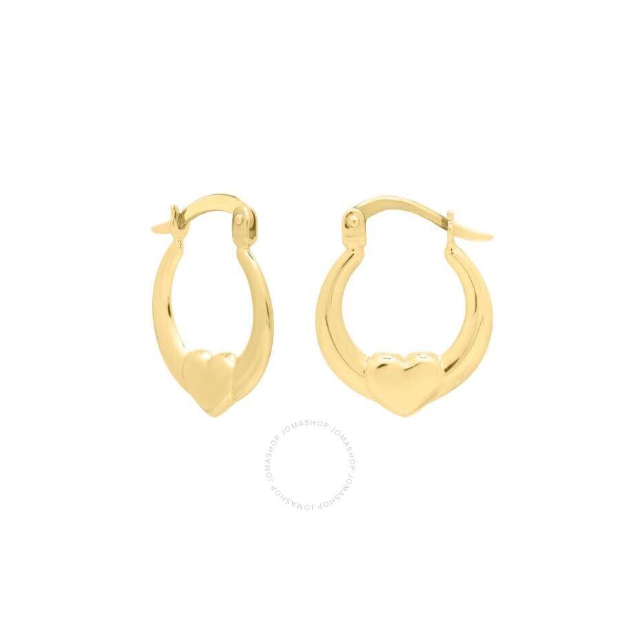 Tresorra 14K Yellow Gold Small Heart Hoop Earrings