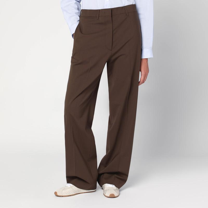 Shop Miu Miu Elasticated Waistband Slim-Fit Trousers on Sale