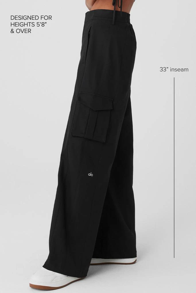 Alo Show Off Cargo Wide Leg Trouser (Long) - Black 2