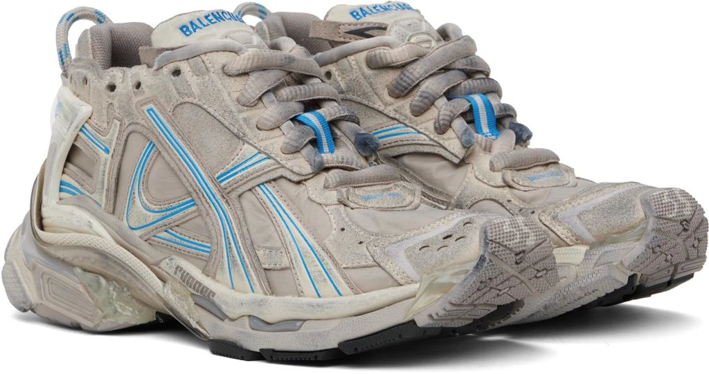 Balenciaga Gray & Blue Runner Sneakers 4