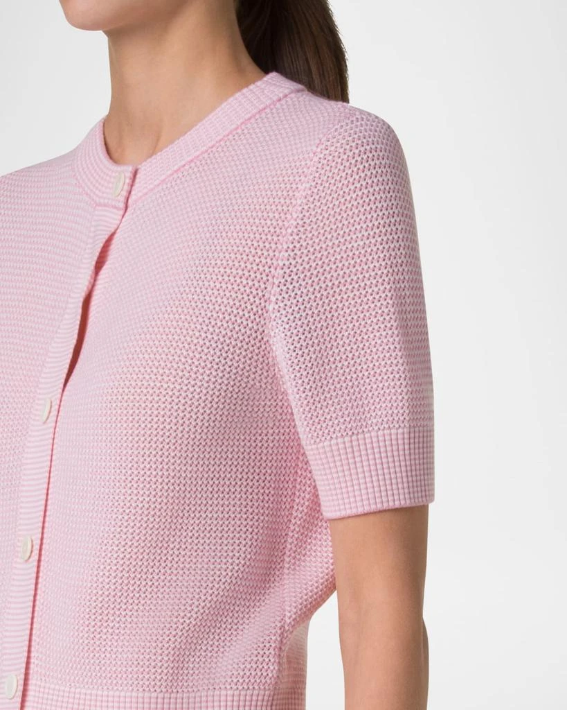 Akris Mesh Short-Sleeve Merino Wool Cardigan 5