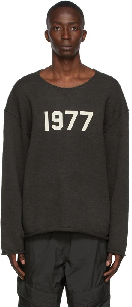 Essentials Black Raw Edge '1977' Sweater 1