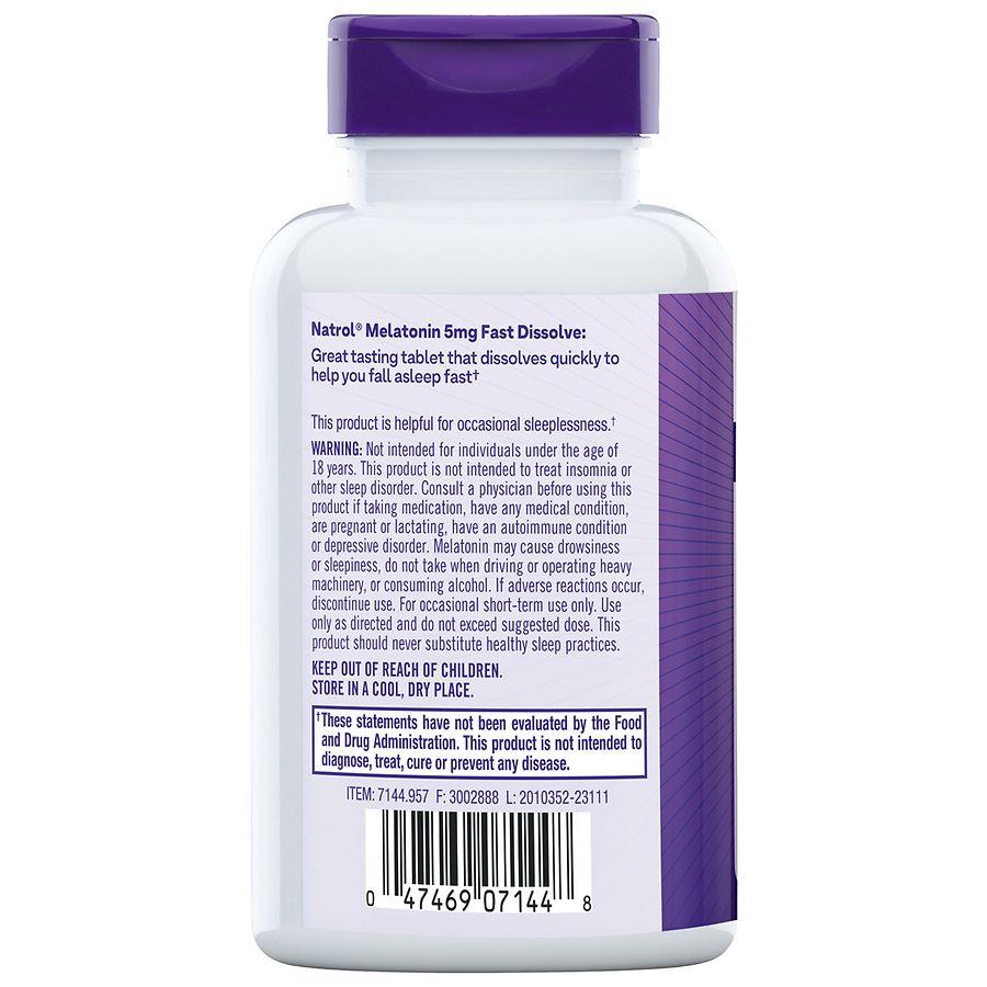 Natrol Melatonin 5mg Fast Dissolve Extra Strength Tablets Strawberry
