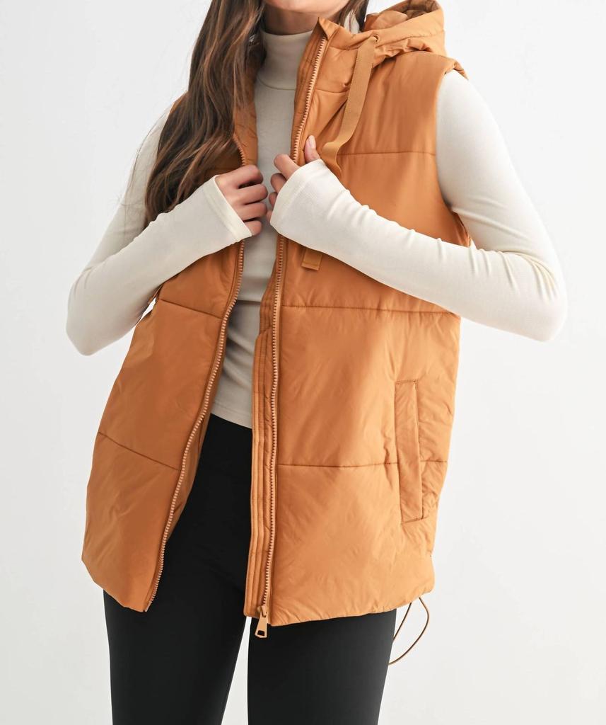 Howdy Hanny Zip Up Quilted Vest In Rust - Gilets - Compare Prices